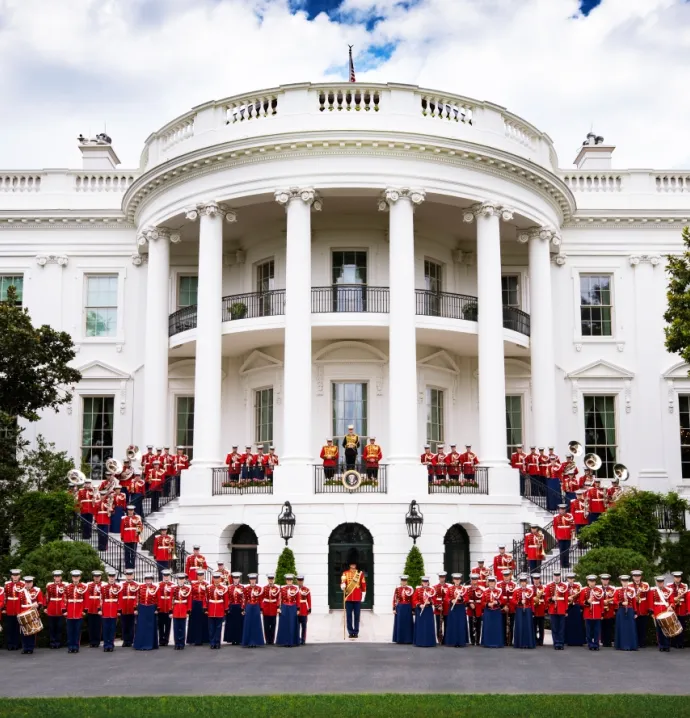 Presidents Own Marine Band in front of the White House