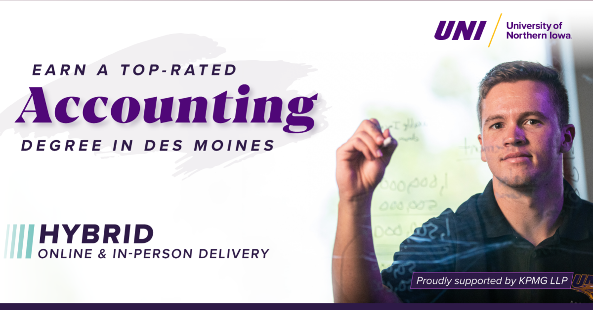 Earn a top-rated accounting degree in Des Moines - hybrid online and in-person delivery