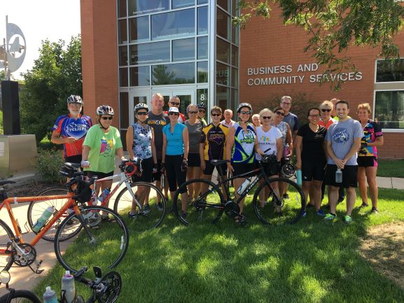 Group of people for the bike ride.