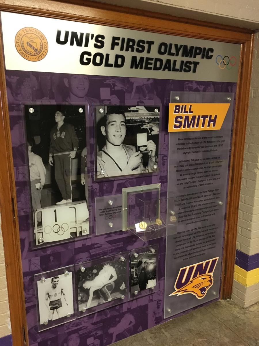 Bill Smith display in the West Gym