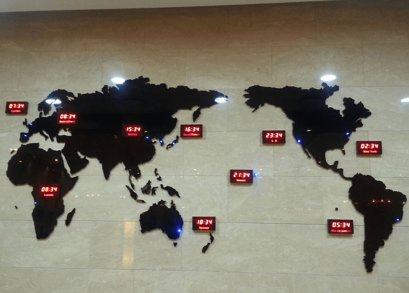  Map of timezones.