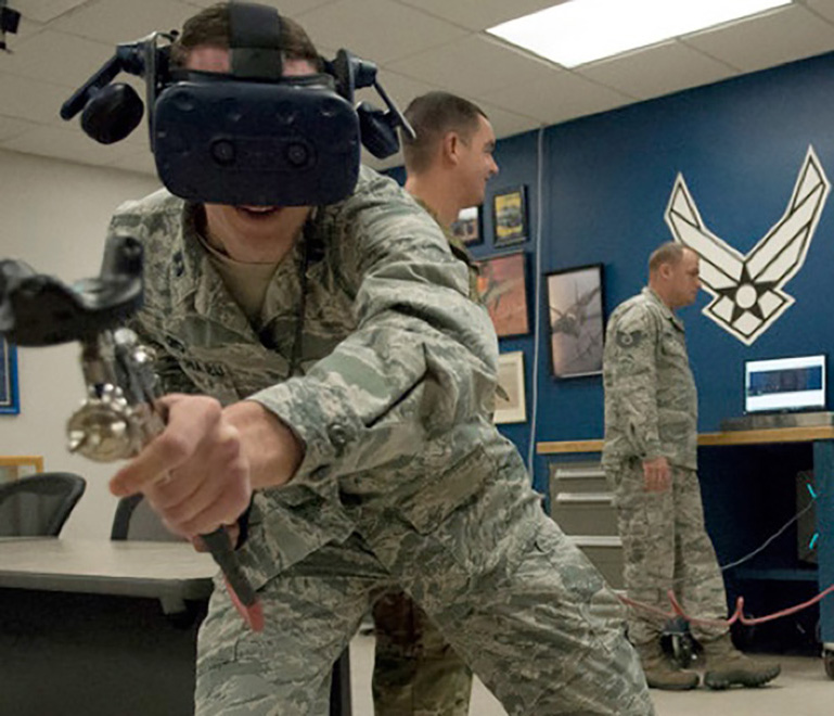 Member of the Airforce using the VirtualPaint program