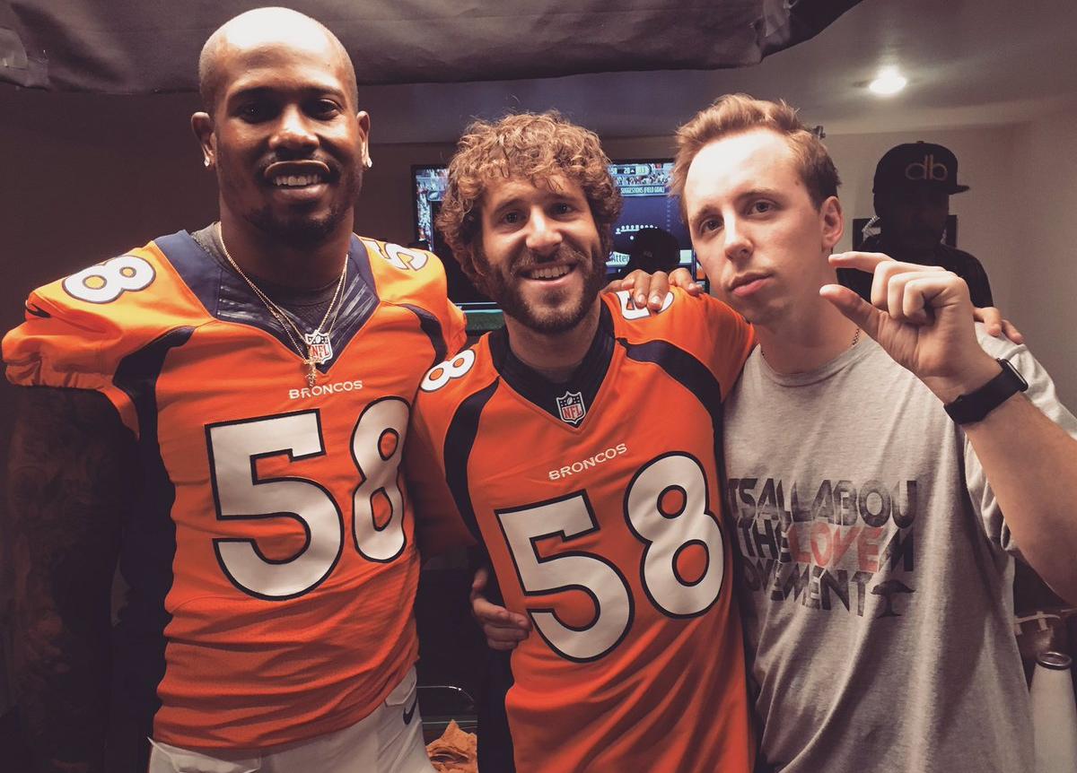 Ben Hagarty with Von Miller and Lil Dicky