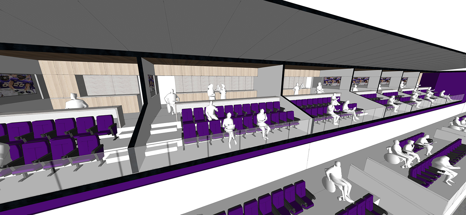 Renderings of large suites in UNI-Dome