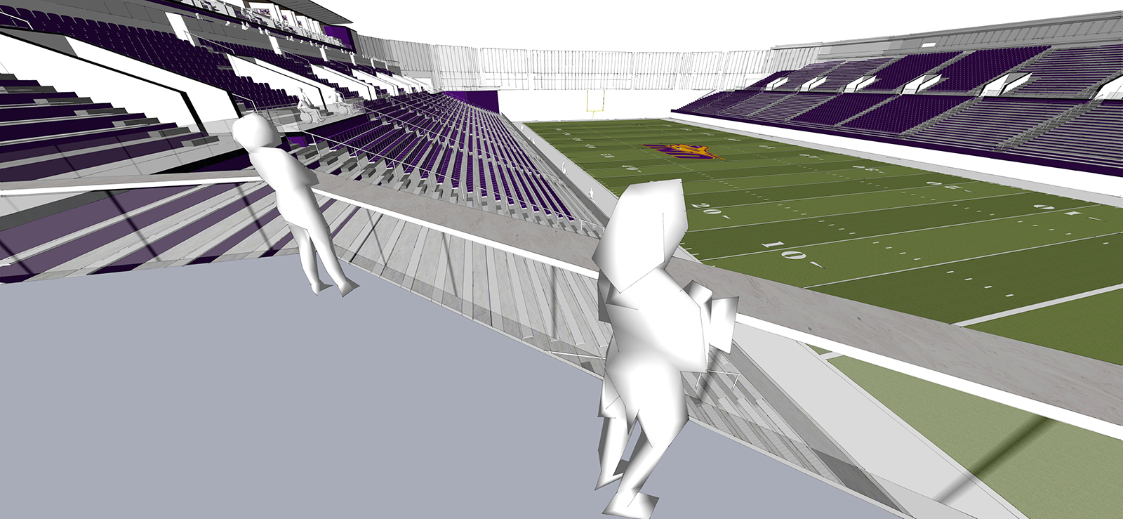 Renderings of lower party dark in UNI-Dome with field view