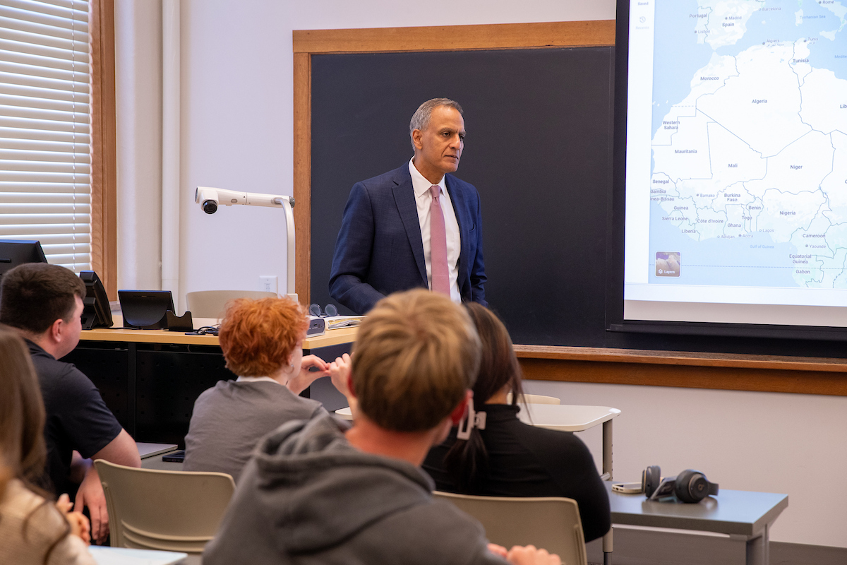 Richard Verma giving a lecture