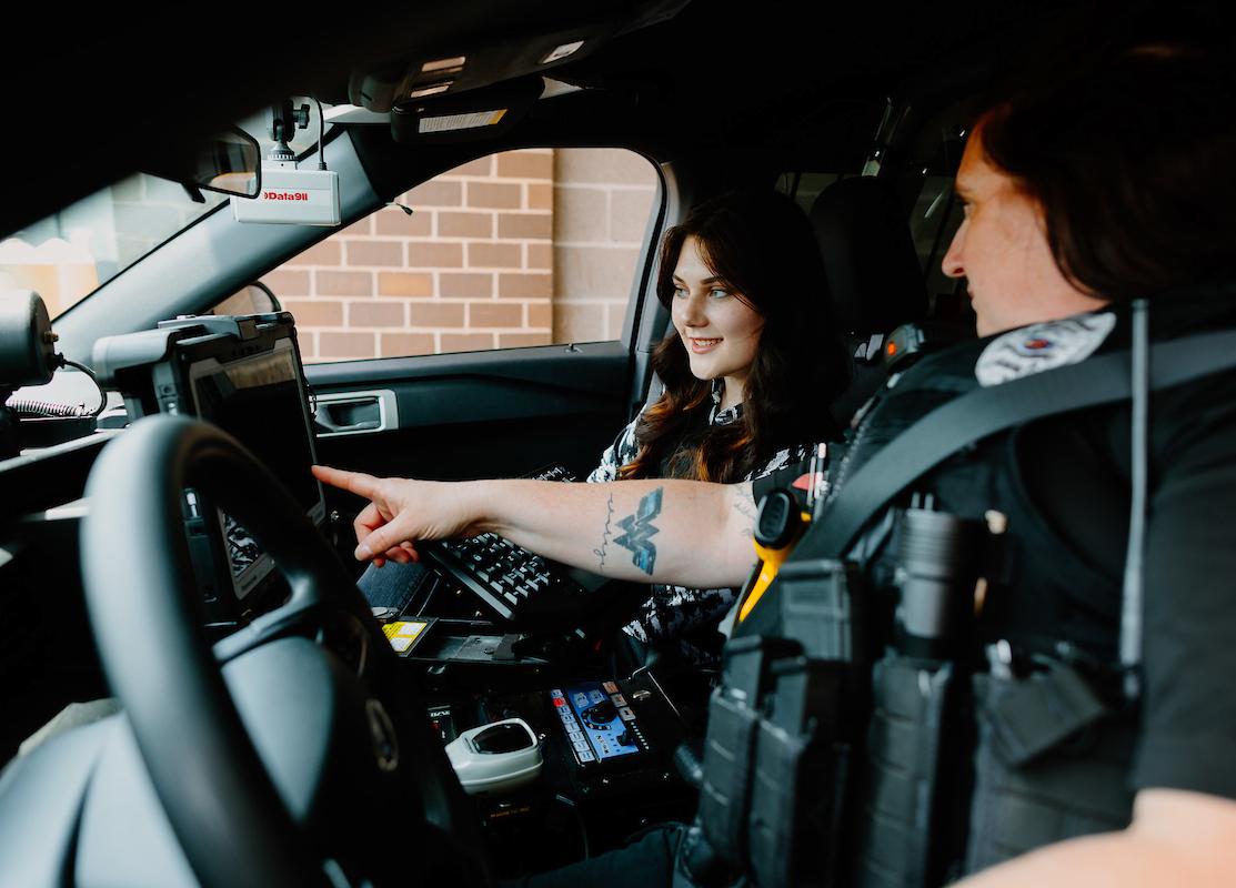 katelyn bakker in police car