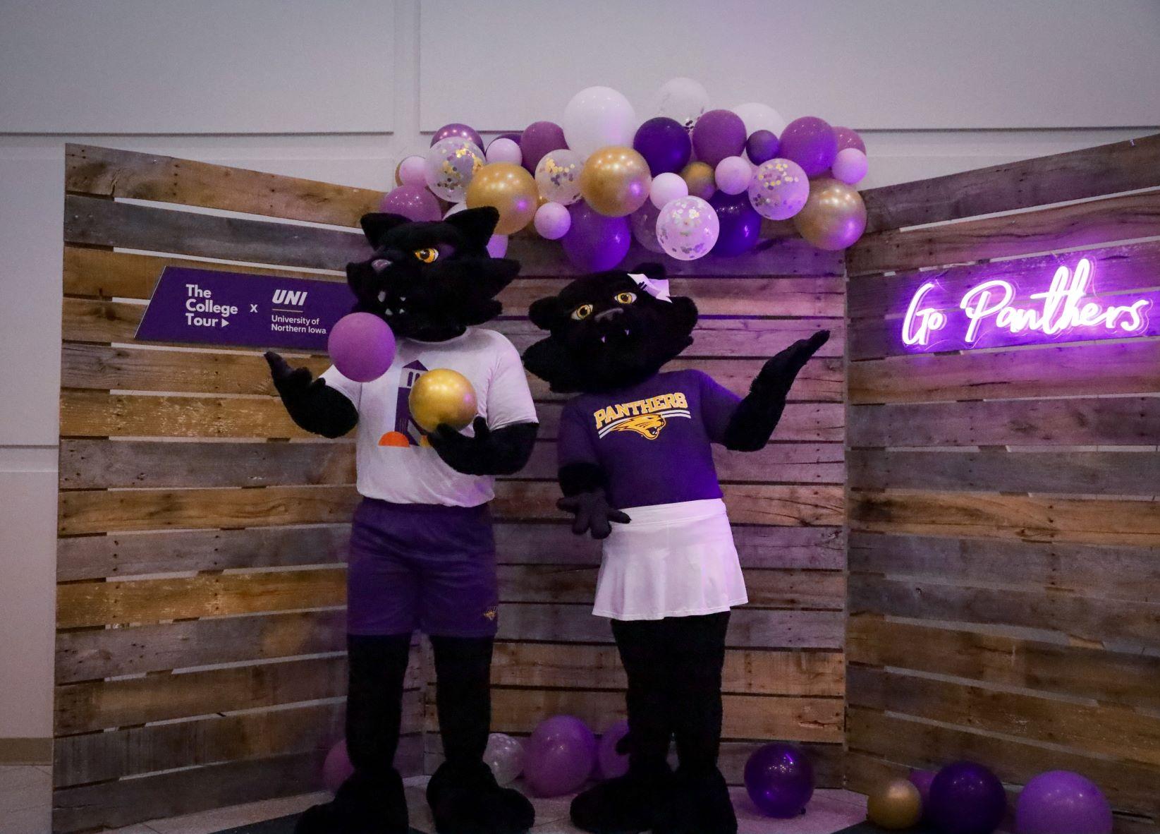 mascots at college tour premiere