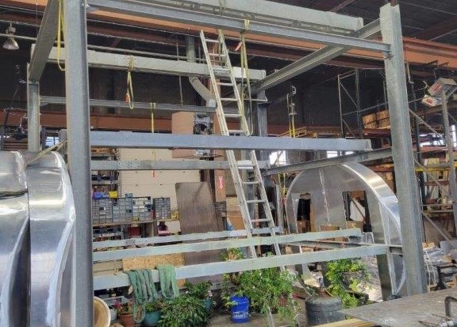 Reassembled bell frame