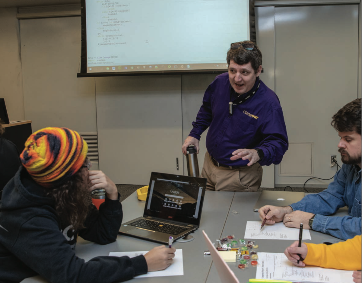 Computer science education students at UNI taking a class