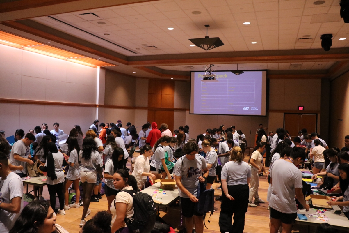 Jump Start students pack bags of school supplies