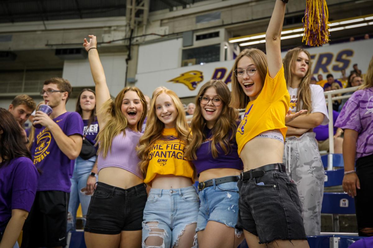 UNI students in student section at UNI sporting event