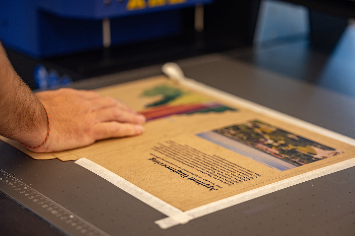 Person getting packaging ready