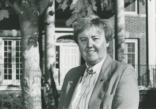 Sue Follon on UNI campus