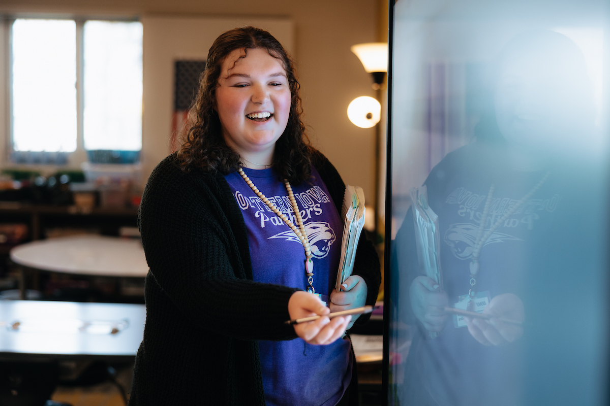 Teacher teaching in classroom