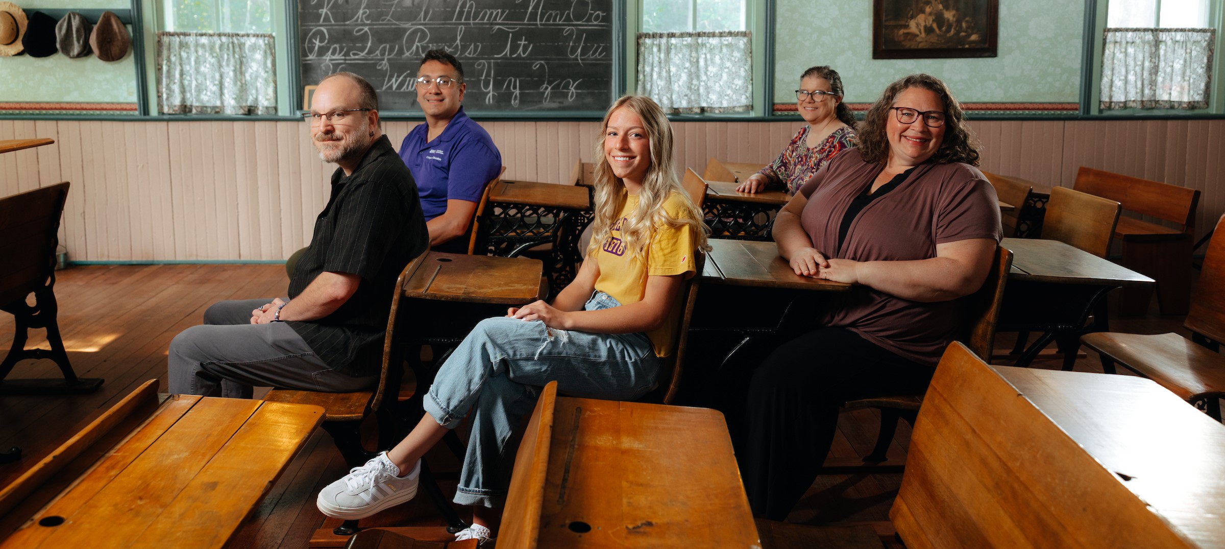 Student and faculty in Marshall School classroom