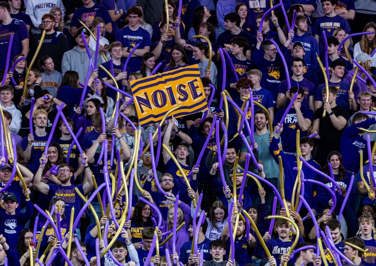 UNI section at basketball game