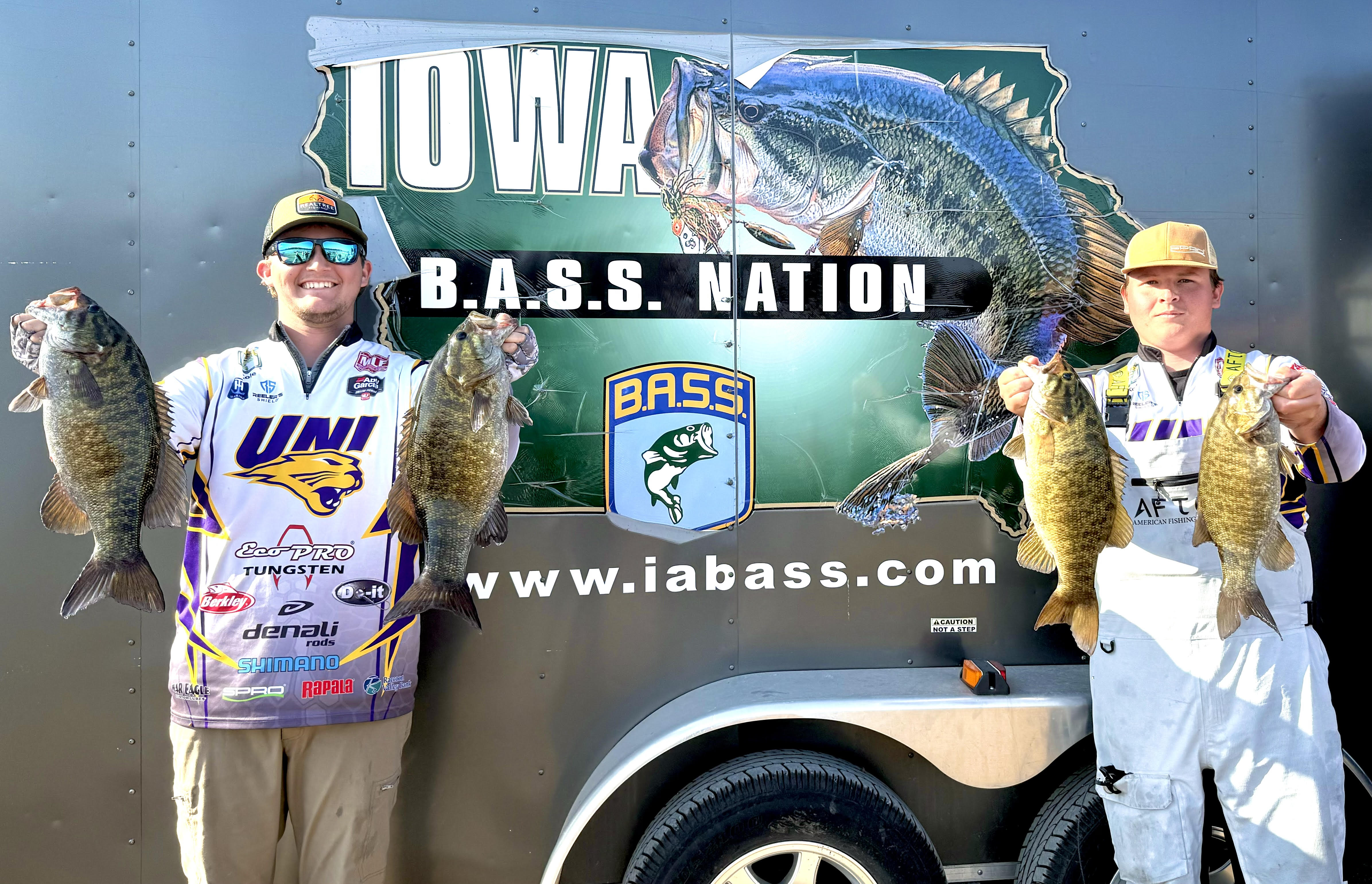 Cole Siebenahler and Jacob Lange at Iowa B.A.S.S. Nation competition