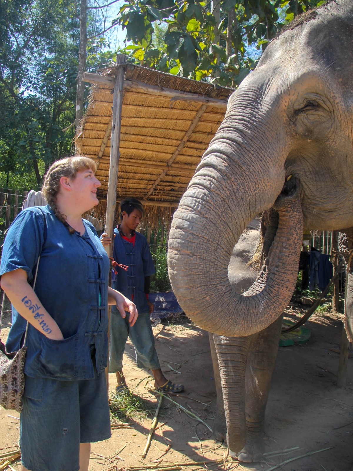 Elizabeth Rench with elephant