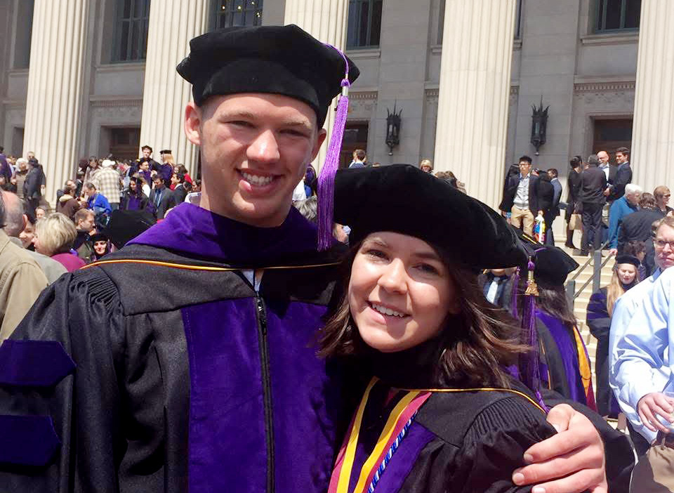 Emily Scholtes and Andy Dykstra at graduation