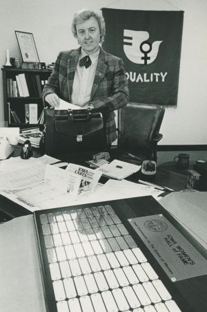 Sue Follon in an office