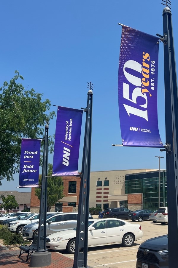 150 light-pole banners in downtwon Cedar Falls