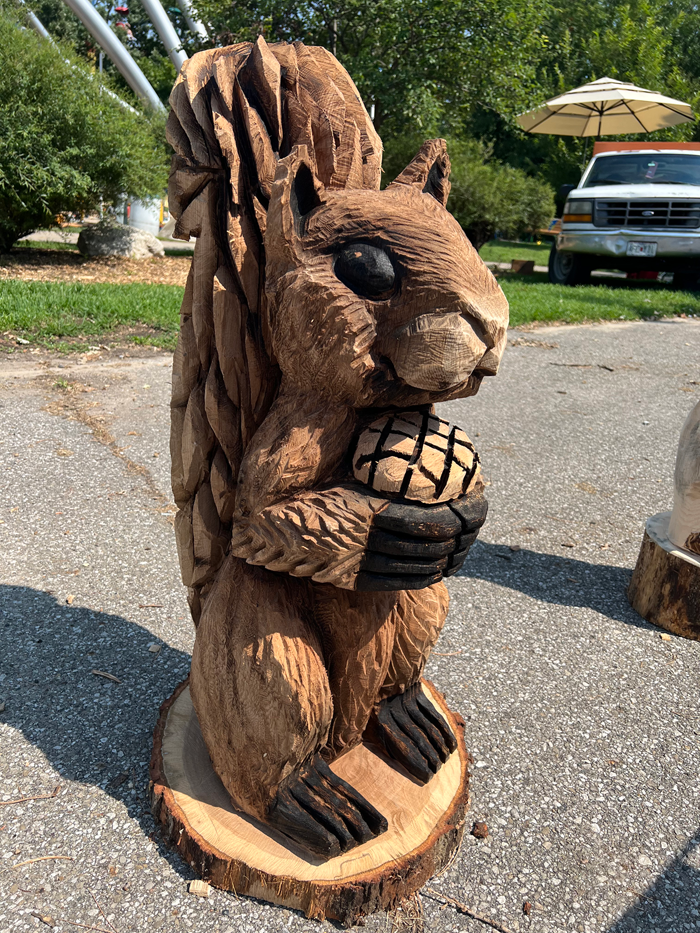 Gary Keenan's carving of a squirrel. 