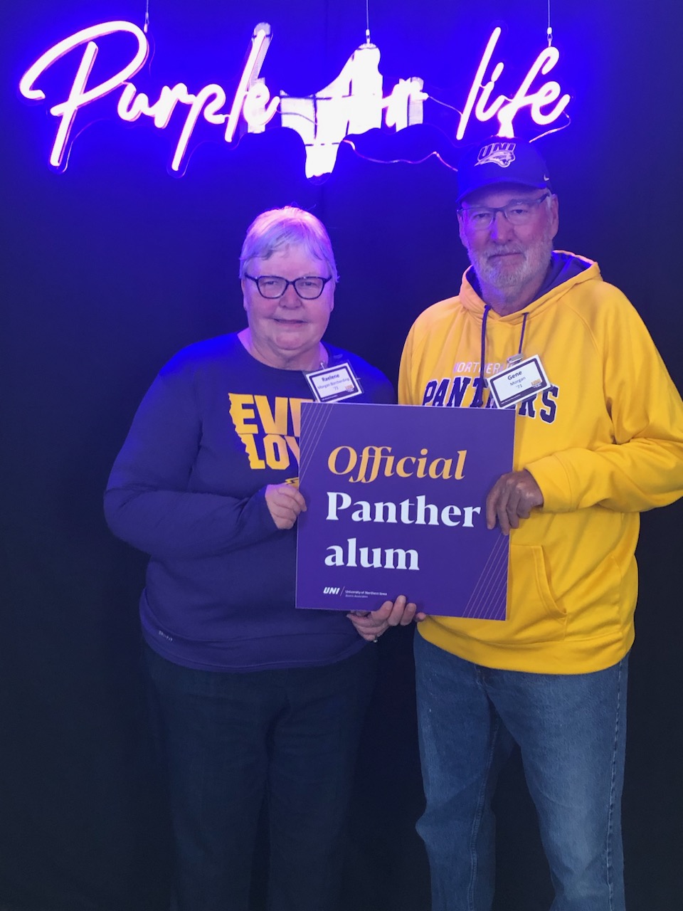 Raelene Borcherding and Eugene Morgan, UNI teaching alums and brother and sister