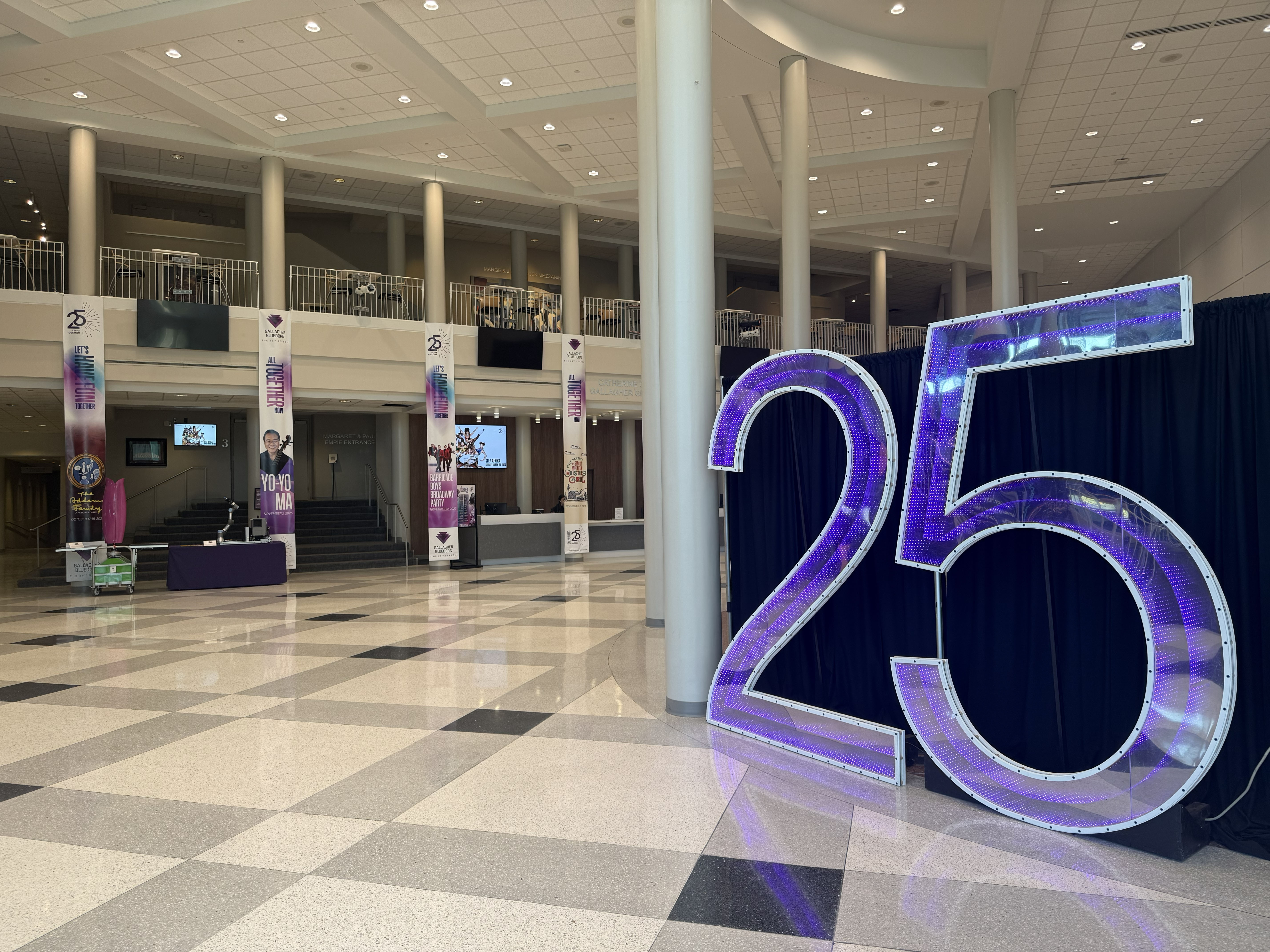 Gallagher Bluedorn Lobby with 25 sign