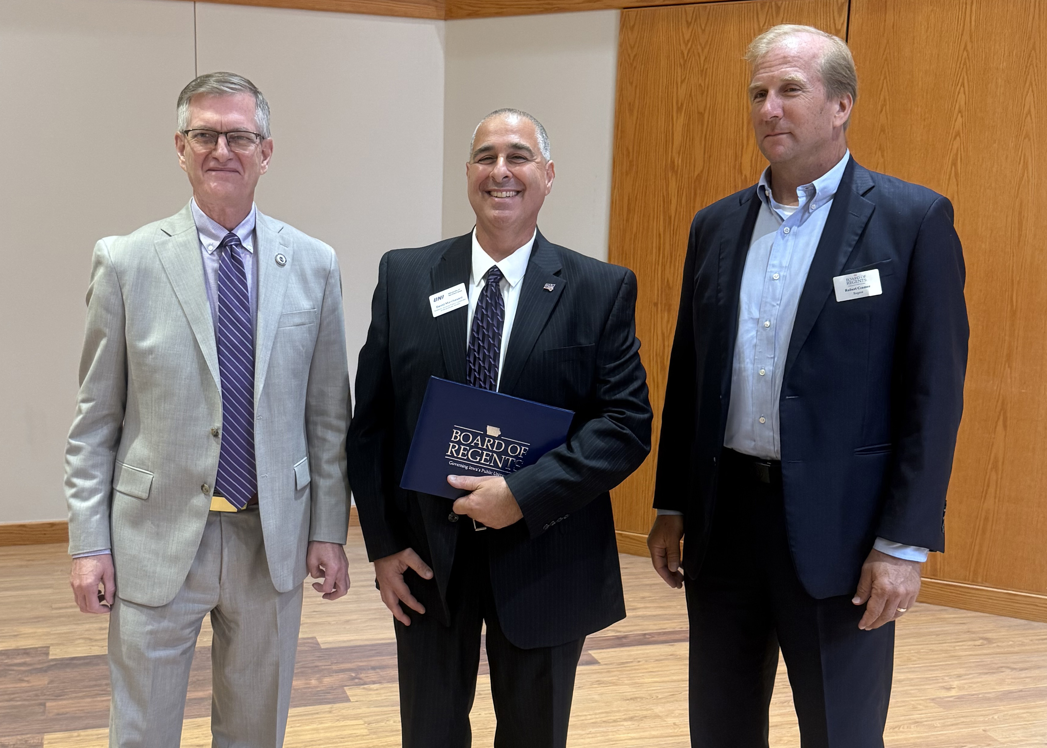 Dave Marchesani accepting his Regents Award for Staff Excellence