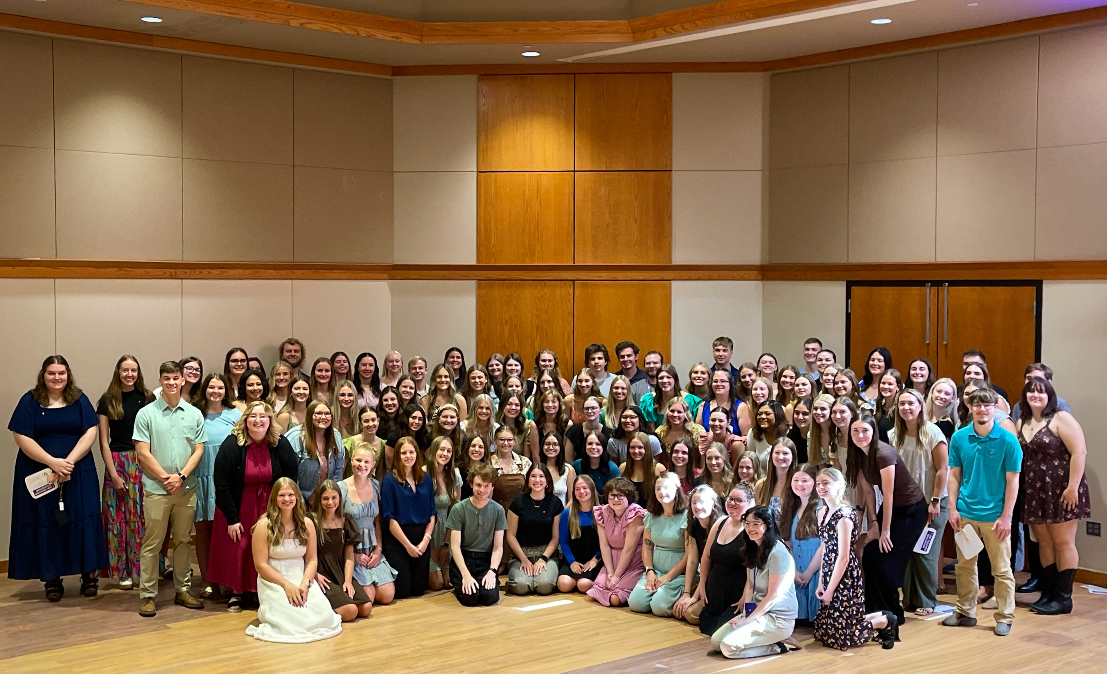 A group of education students gathered for a group photo