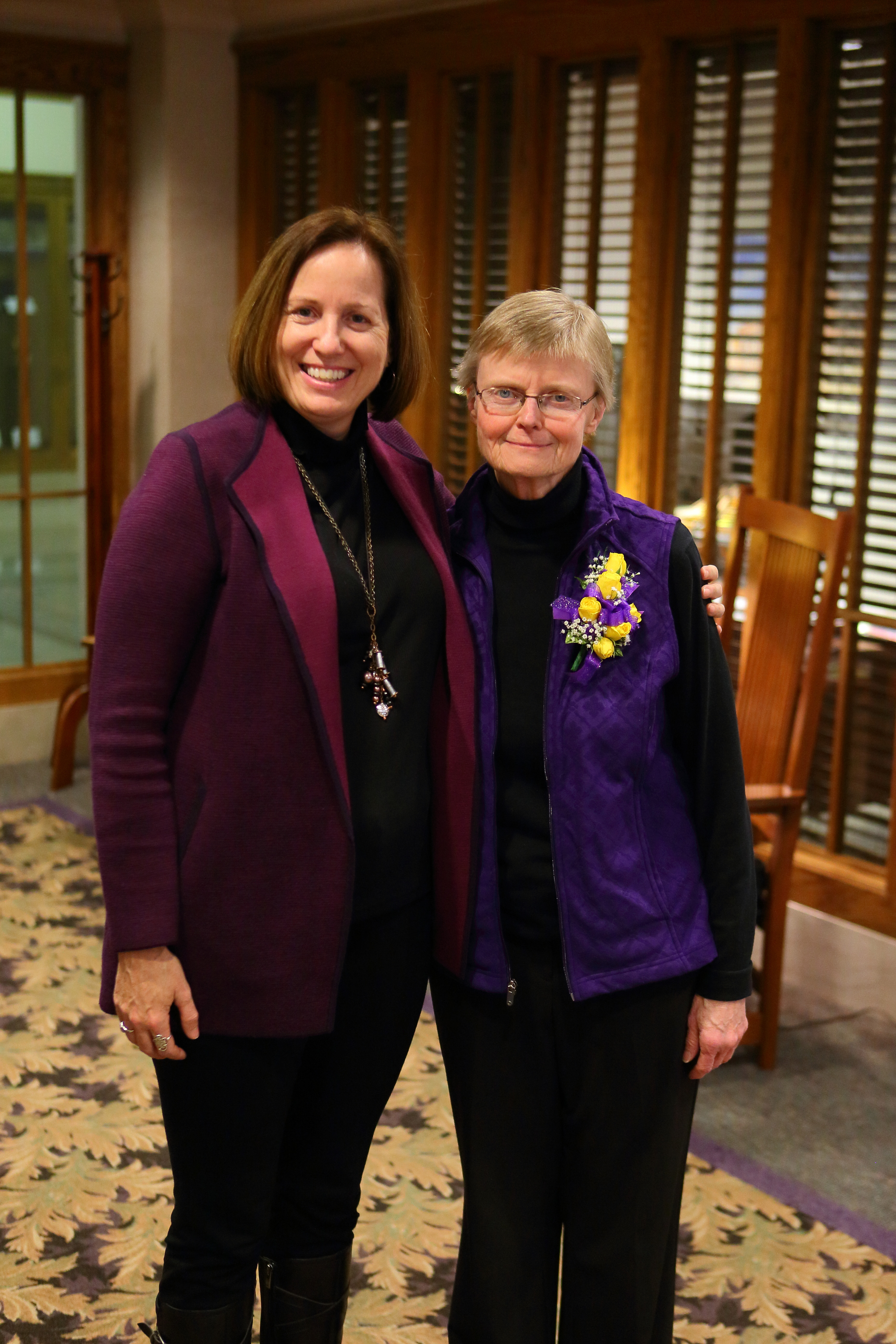 Geadelmann with longtime state relations officer Mary Braun.