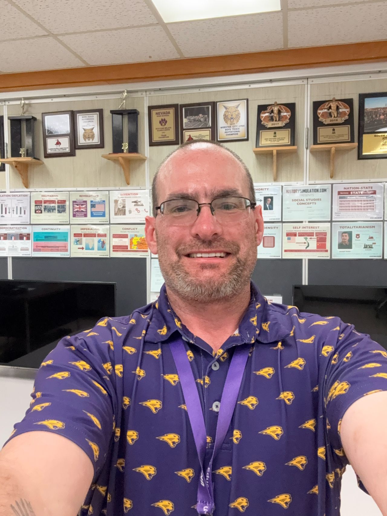 Marvin Carr student teaching at Iowa Falls-Alden High School.