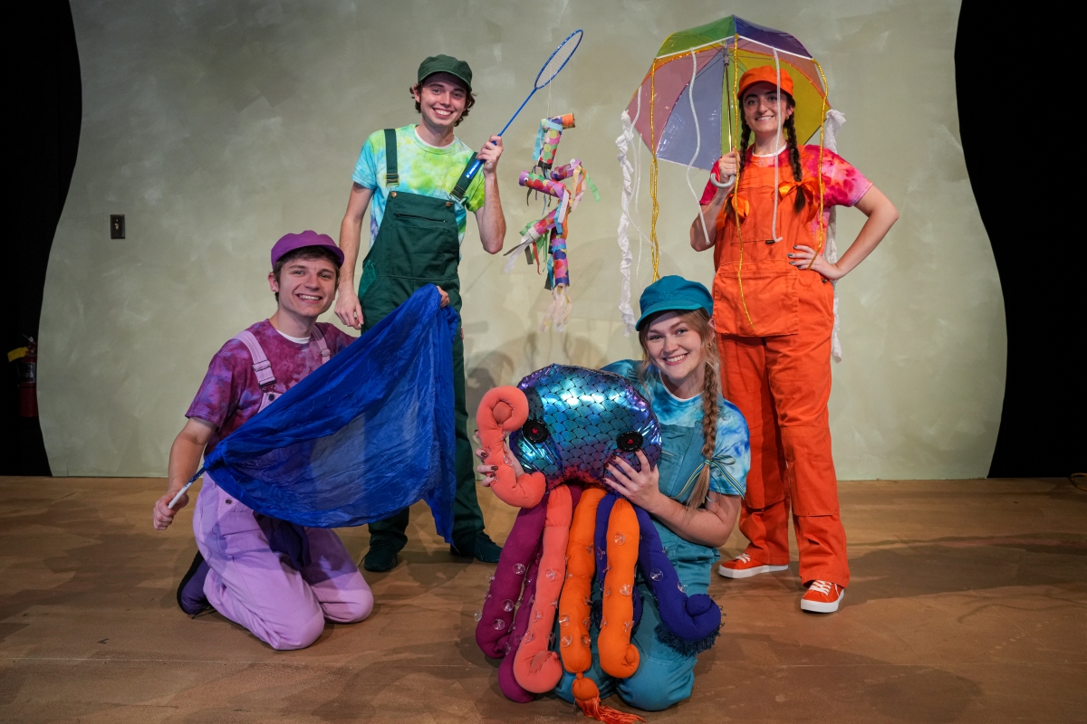 Actors in costumes for "POPPED!"