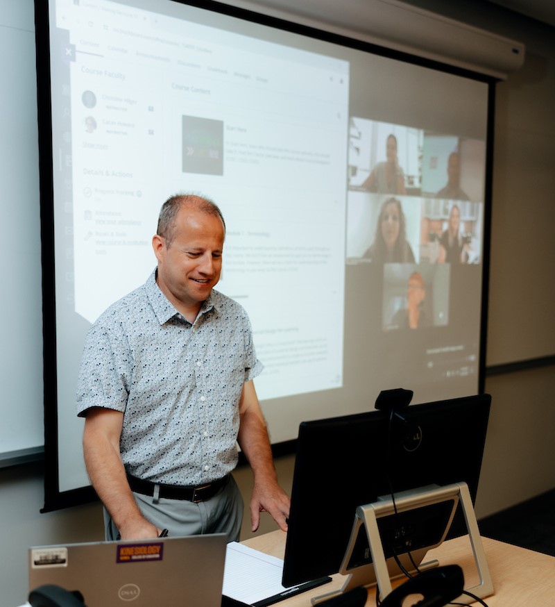 Professor teaching to nontraditional students via Zoom