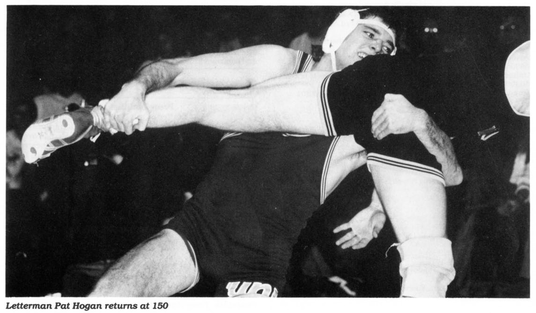 Pat Hogan featured in the 1988-89 UNI Wrestling Media Guide