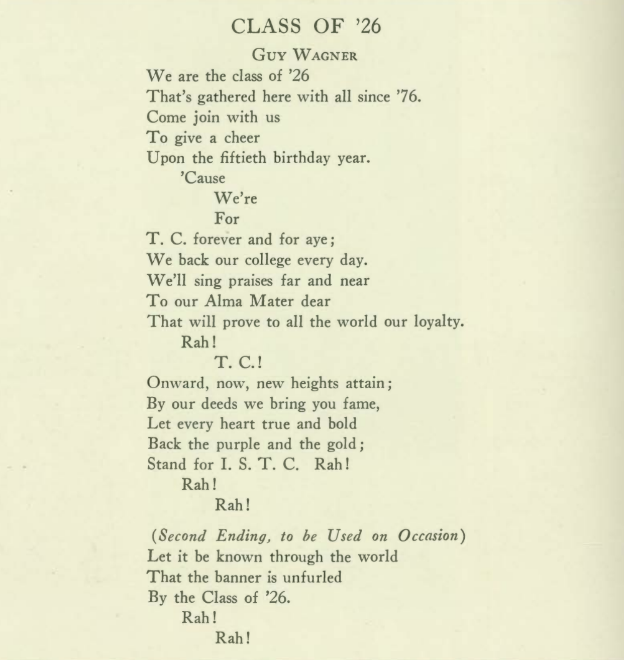 The poem Guy Wagner wrote.