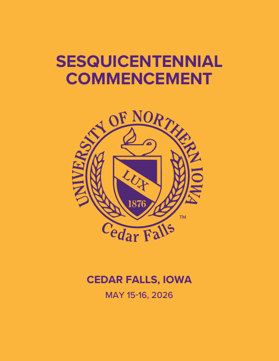 Sesquicentennial Commencement program with gold cover