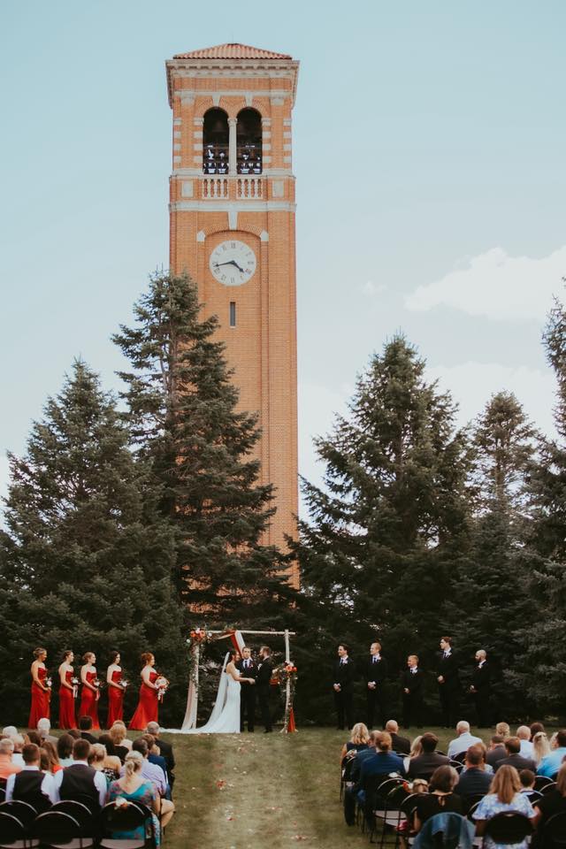 Wedding in front of the Campanile