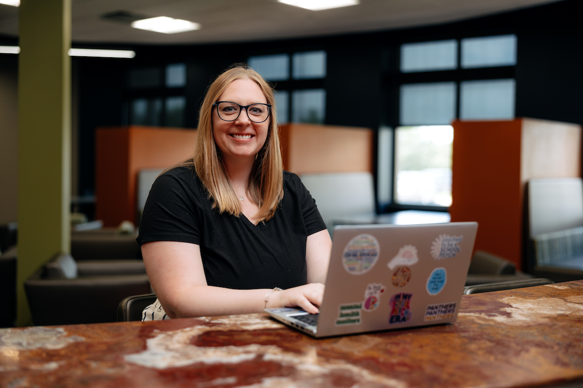 Student on a laptop earning a degree online