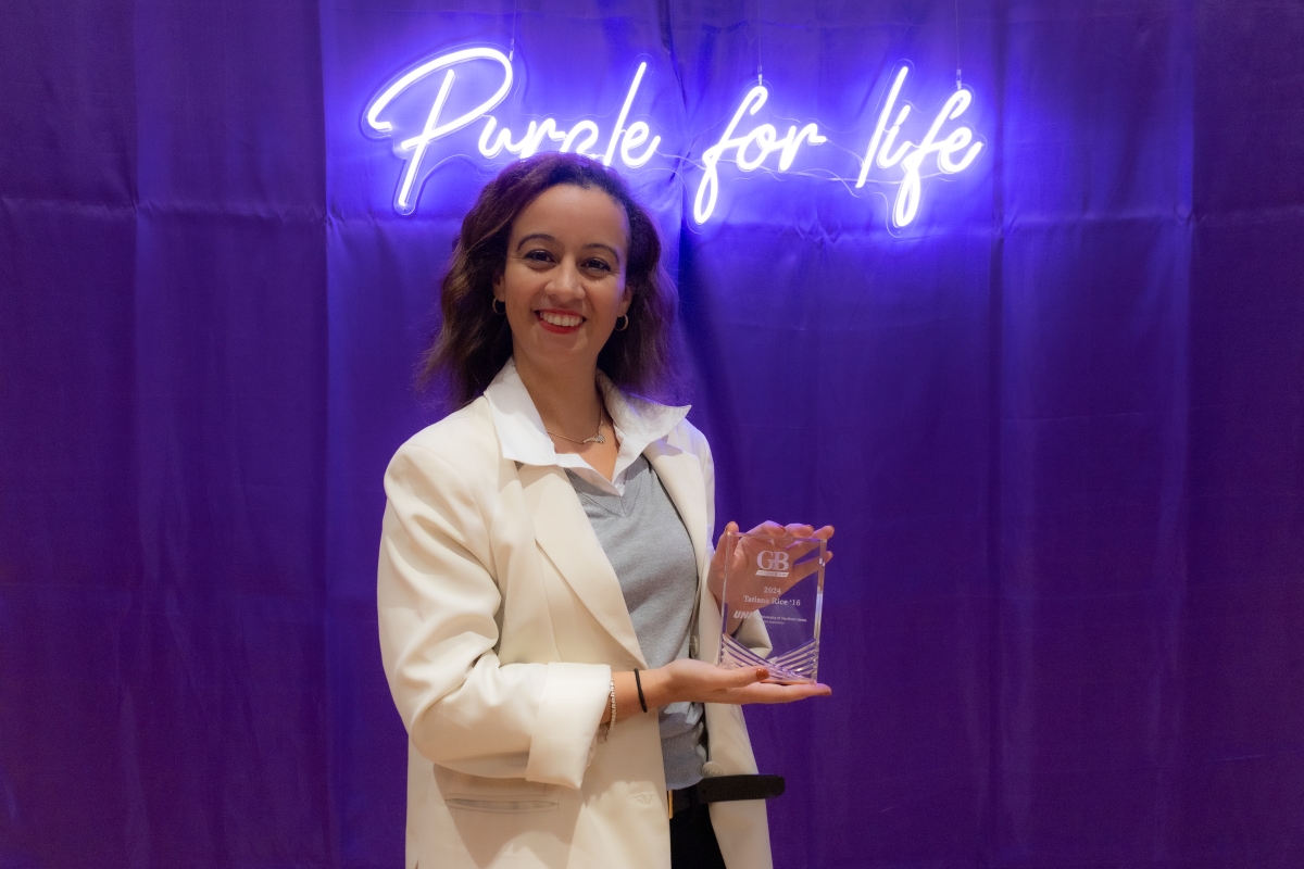 Tatiana Rice with her GOLD & Bold award