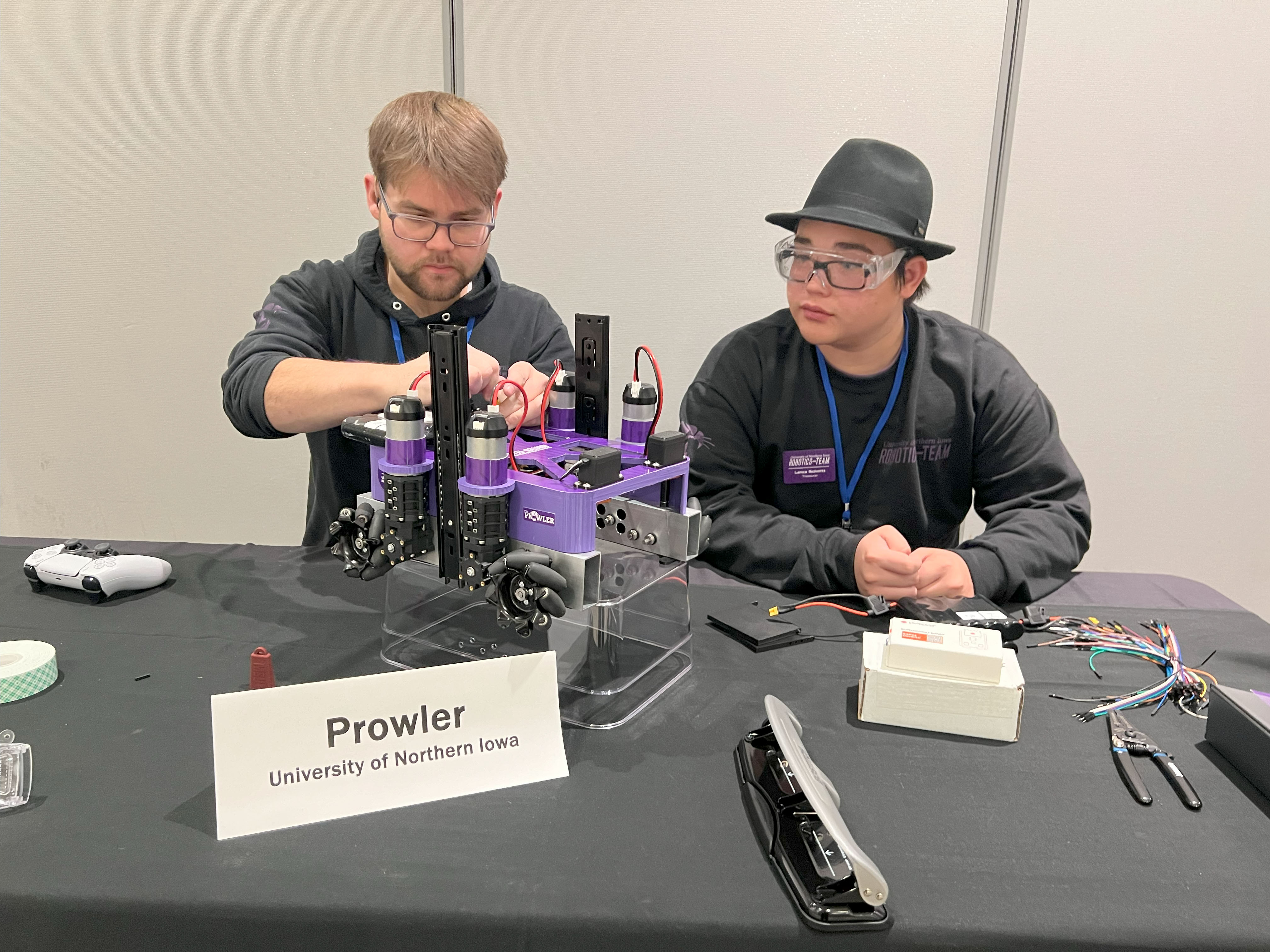 UNI students with robot Prowler