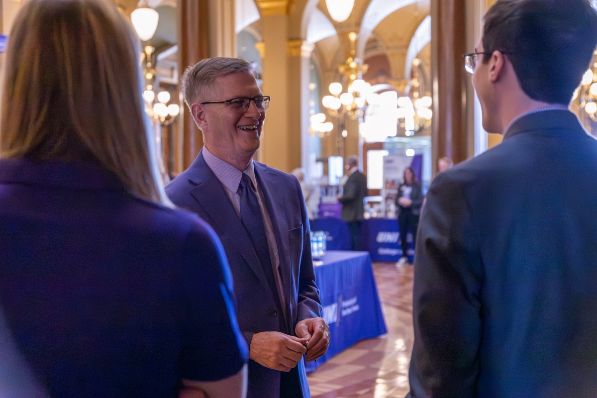 President Nook talking with people at UNI Day at the Capitol