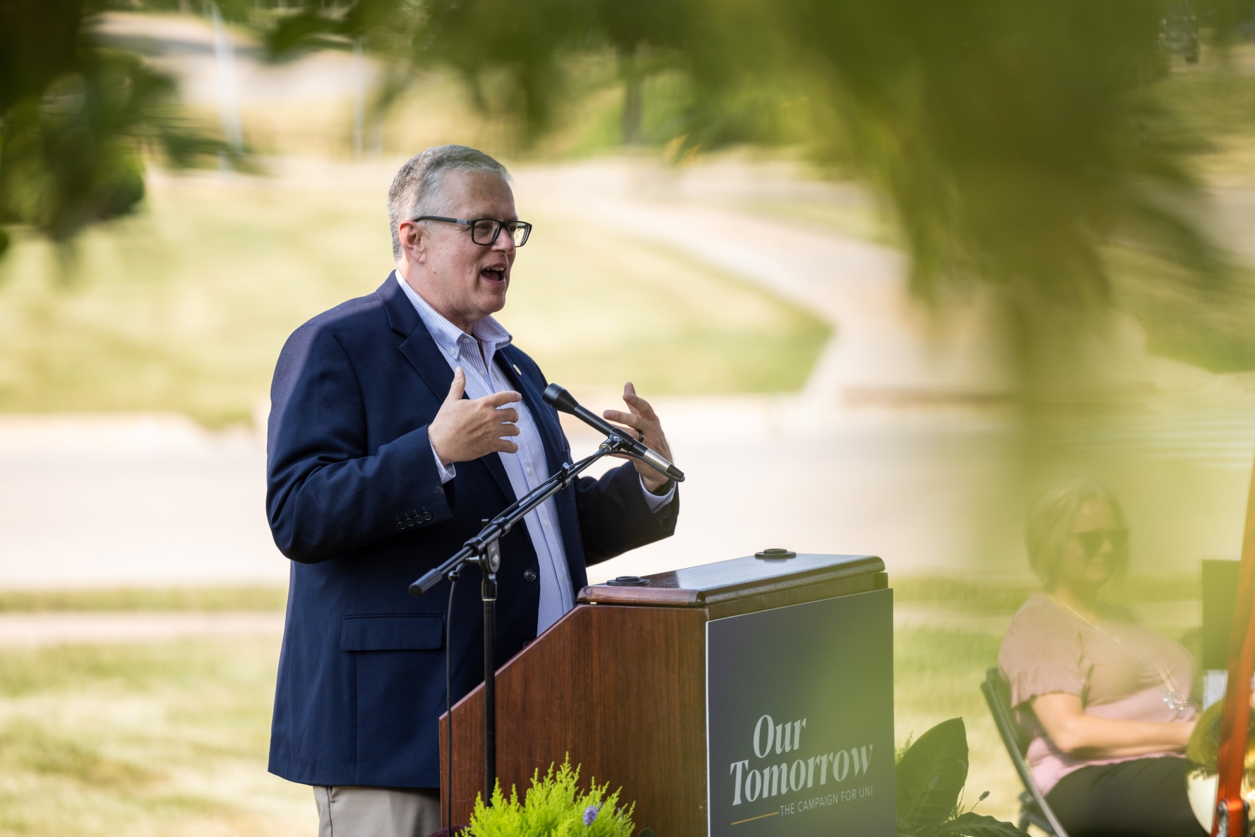 Steve Carignan speaking at Our Tomorrow event