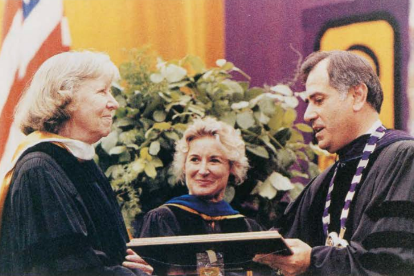 Mona Van Duyn earning her honorary doctorate's degree.