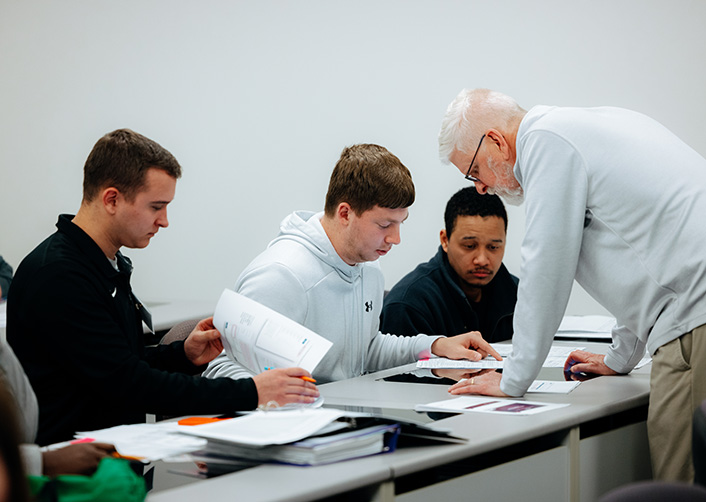 Accounting students prepare tax returns