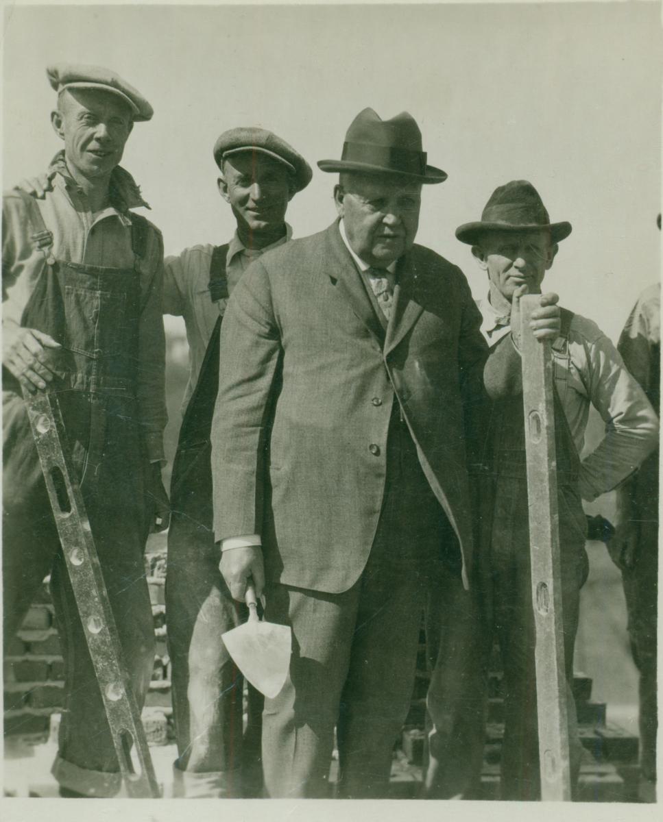 President Seerley with masons in 1924