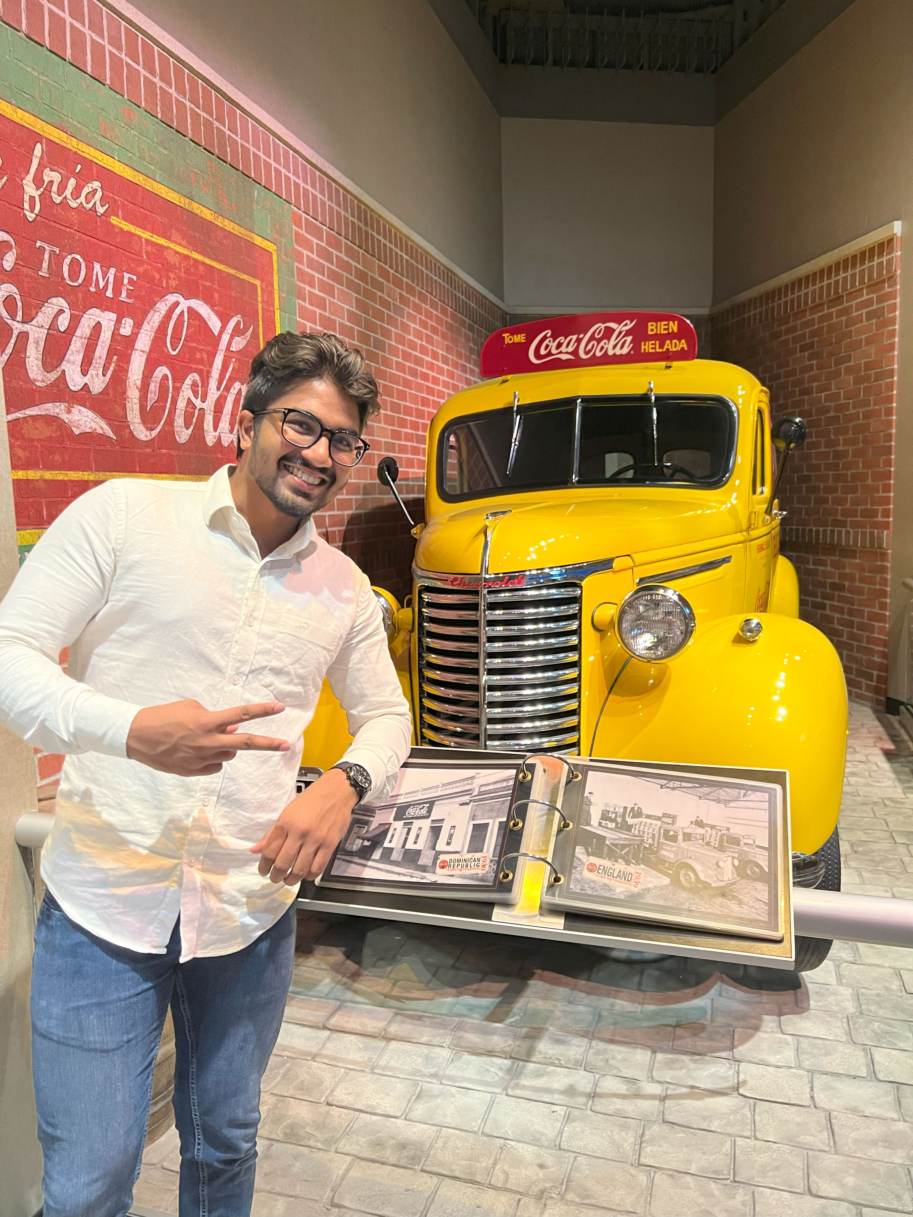 Gavik Kuruppu at World of Coke display