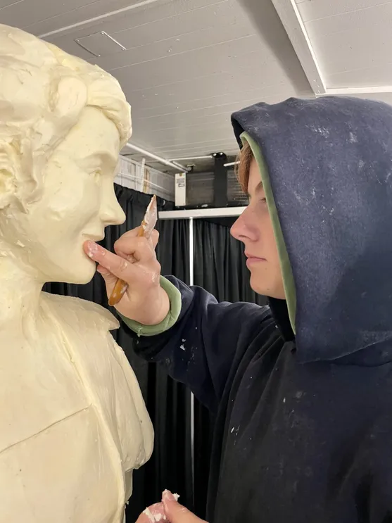 Grace Pratt sculpting butter face