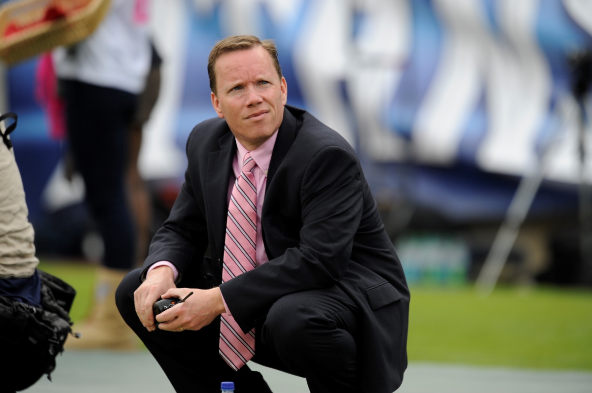 Ralph Ockenfels on sidelines of football field